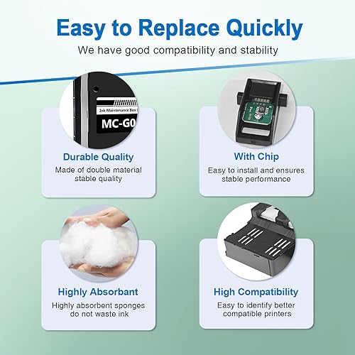 Miniatura 3 de YOUEXPERT MC-G04 Cartucho de mantenimiento de tinta con nuevo chip MC G04 Uso con impresora MegaTank G3270 G2270 G1230 (1 paquete)