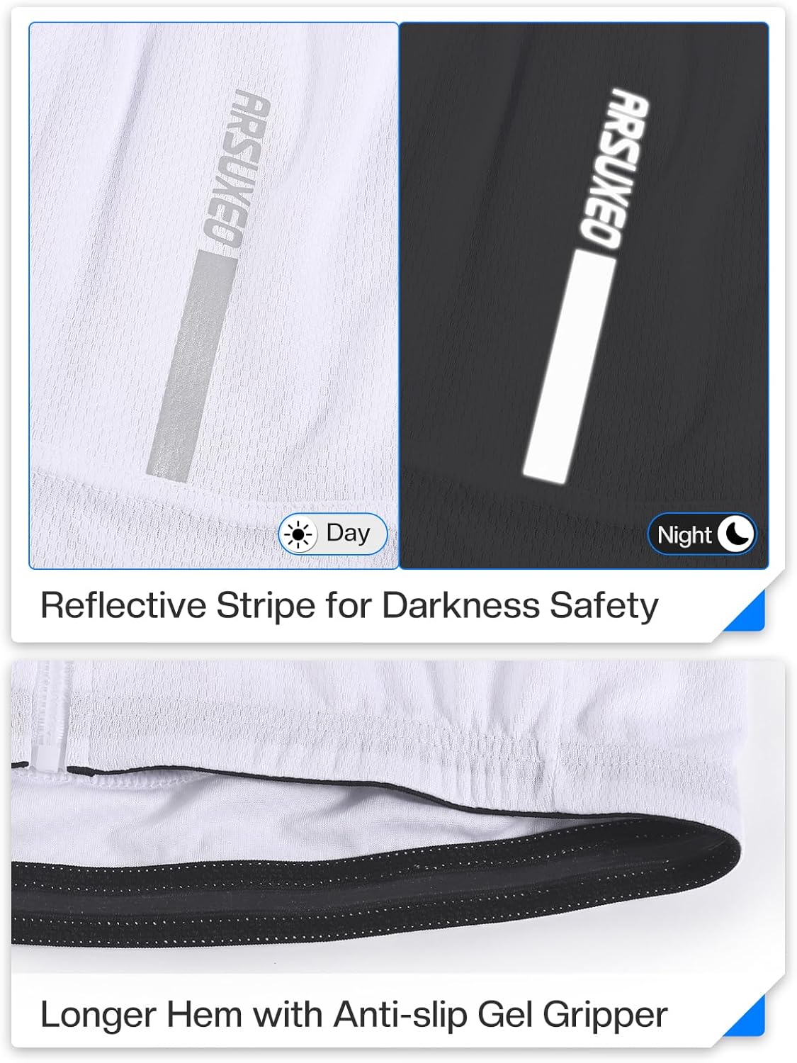 ARSUXEO Men's Cycling Jersey Long Sleeve Slim Fit Bike Jersey Biking Bicycle Cycling Shirt - Image 5