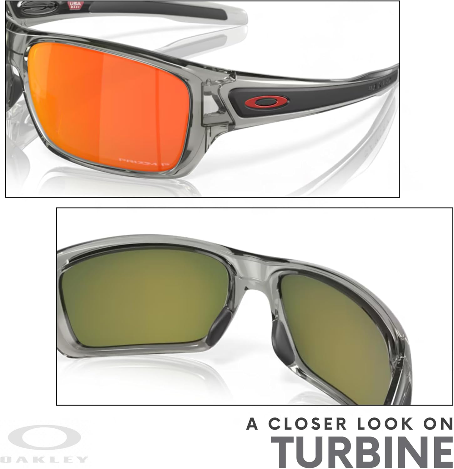 Oakley Turbine OO9263 Rectangular Sunglasses For Men+ Bundle Accessory Leash Kit, Microfiber Pouch
