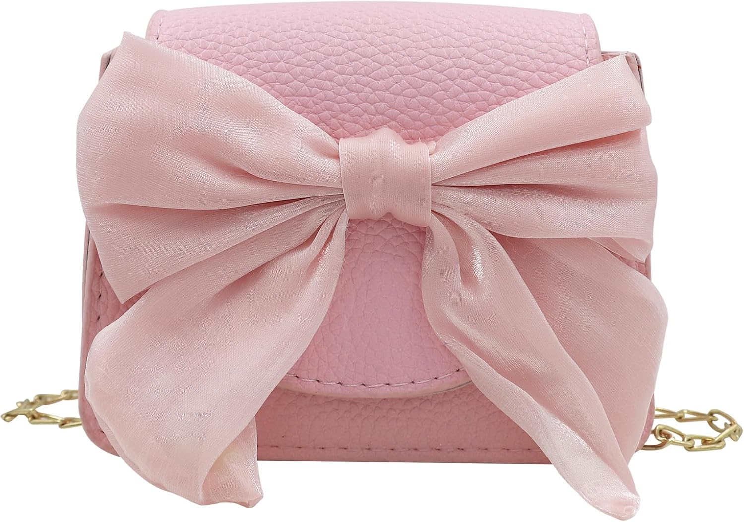 AMPOSSTO Bow Small Crossbody Purse for Girls Little Girls Cute Shoulder Bag Toddler Girls Wallet Purse