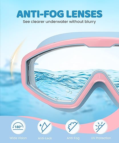 Miniatura 6 de Gafas de natación para niños, gafas de natación para niños, 3 unidades de gafas de natación de agua para niños y niñas, antivaho UV400