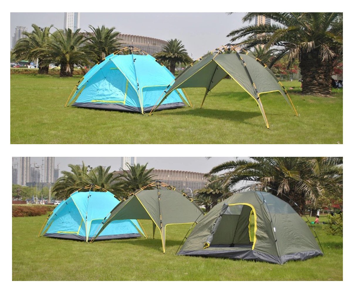 Tenda da Campeggio, Tenda Trekking, 200 * 220 cm, Panno Oxford Impermeabile, Antipioggia, Anti-ultravioletto, può ospitare 3-4 Persone, Molto Facile da installare e Piegare