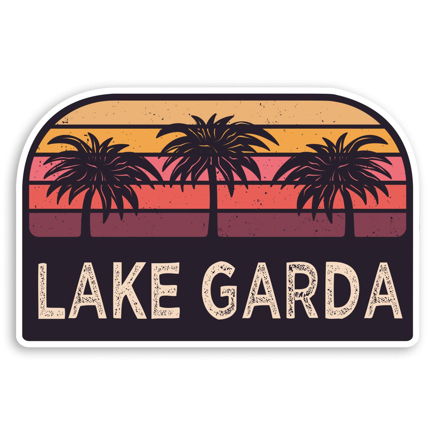 2 x 10cm Rustic Lake Garda Italy Vinyl Stickers - Travel Luggage Sticker #34308 (10cm Wide)