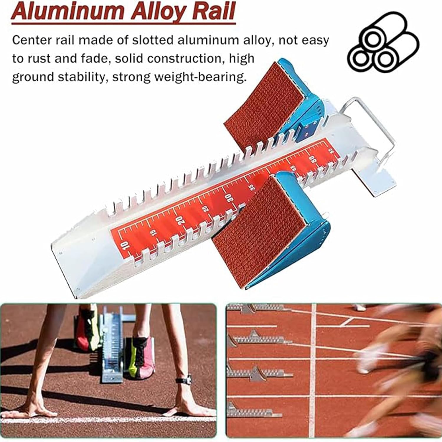 Starting Blocks, Angle Adjustable, Track and Field Starting Blocks with Portable Handles, Suitable for Track and Field Events