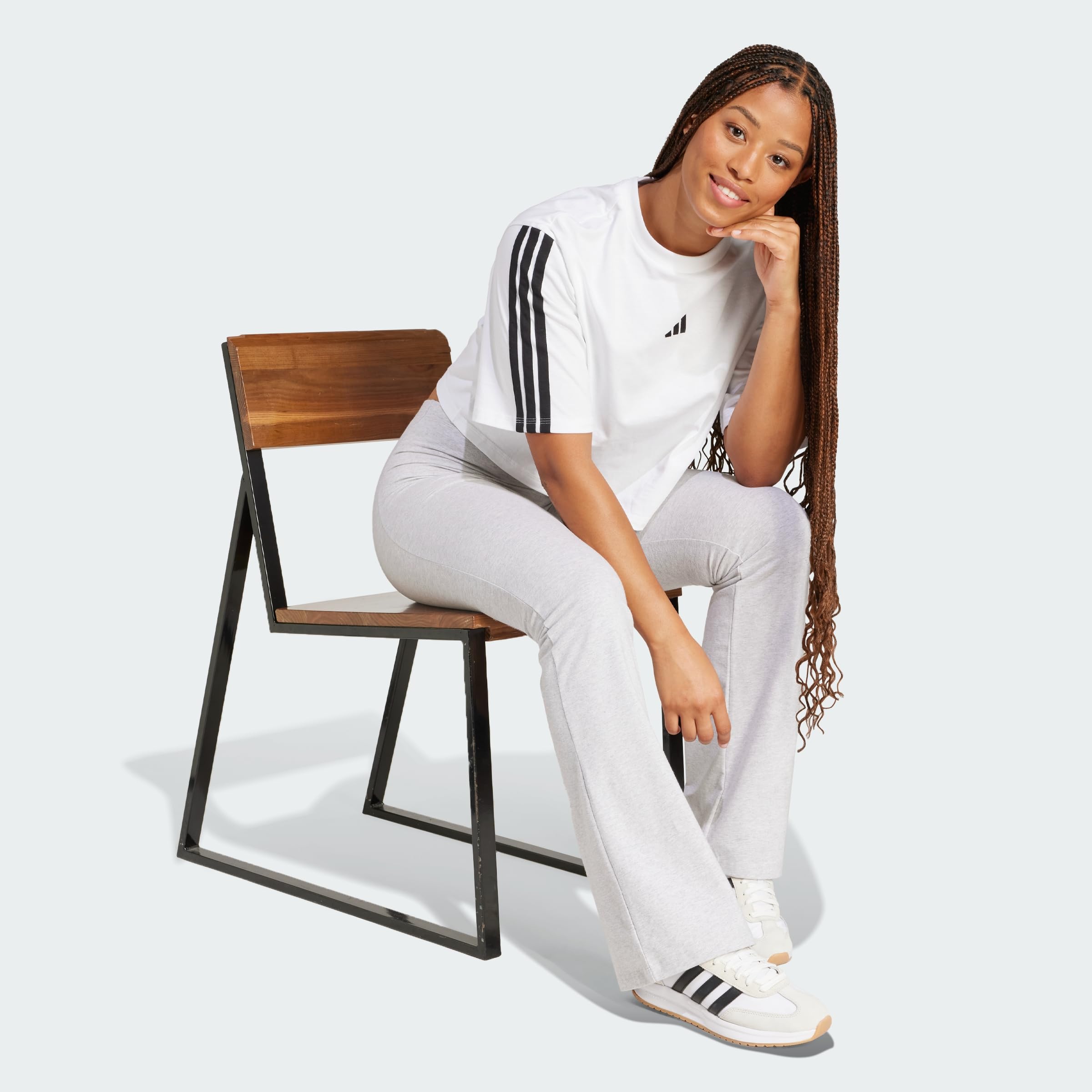 Adidas Mujer Essentials 3-Stripes Cotton Loose T-Shirt
