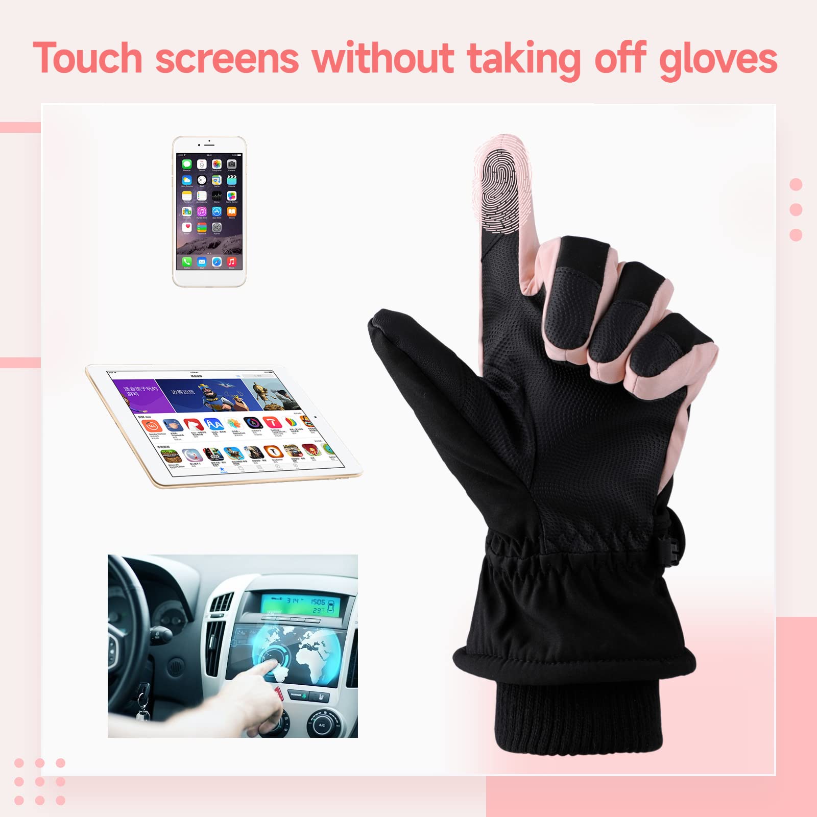Handschoenen Dames Touchscreen Handschoenen Winter Unigear Skihandschoenen Voor Dames En Heren, Waterdicht, Antislip, Winter, Sporthandschoenen Voor Skiën, Snowboarden, Schaatsen, Wandelen Winddichte Handschoenen Skihandschoenen Dames
