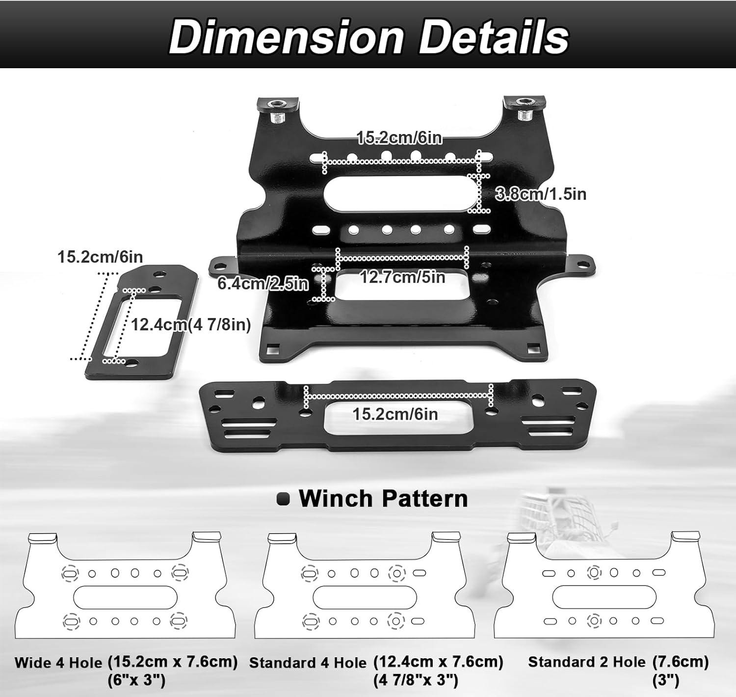 Winch Mount Bracket with 4 7/8" Winch Roller Fairlead Cable Guide for 2000-3500 LBS Compatible with Polaris Ranger Crew XP 570 900 1000 Fullsize 2013-2025(Not Fit Round Tube Ranger 570)