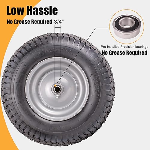 Miniatura 4 de 16x6.50-8 Tire and Wheel, Replacement for Riding Lawn Mower, Garden Trailer & Lawn Tractor, 16x6.5-8 Tires on Rim Tubeless Front Tire Assembly with