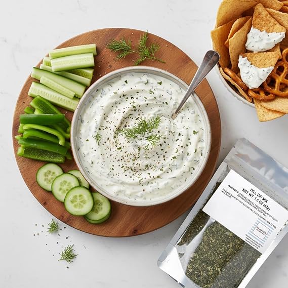 Dill Dip Mix, Dill Seasoning, 1.5 Ounce Resealable Bag, Hampton Distribution