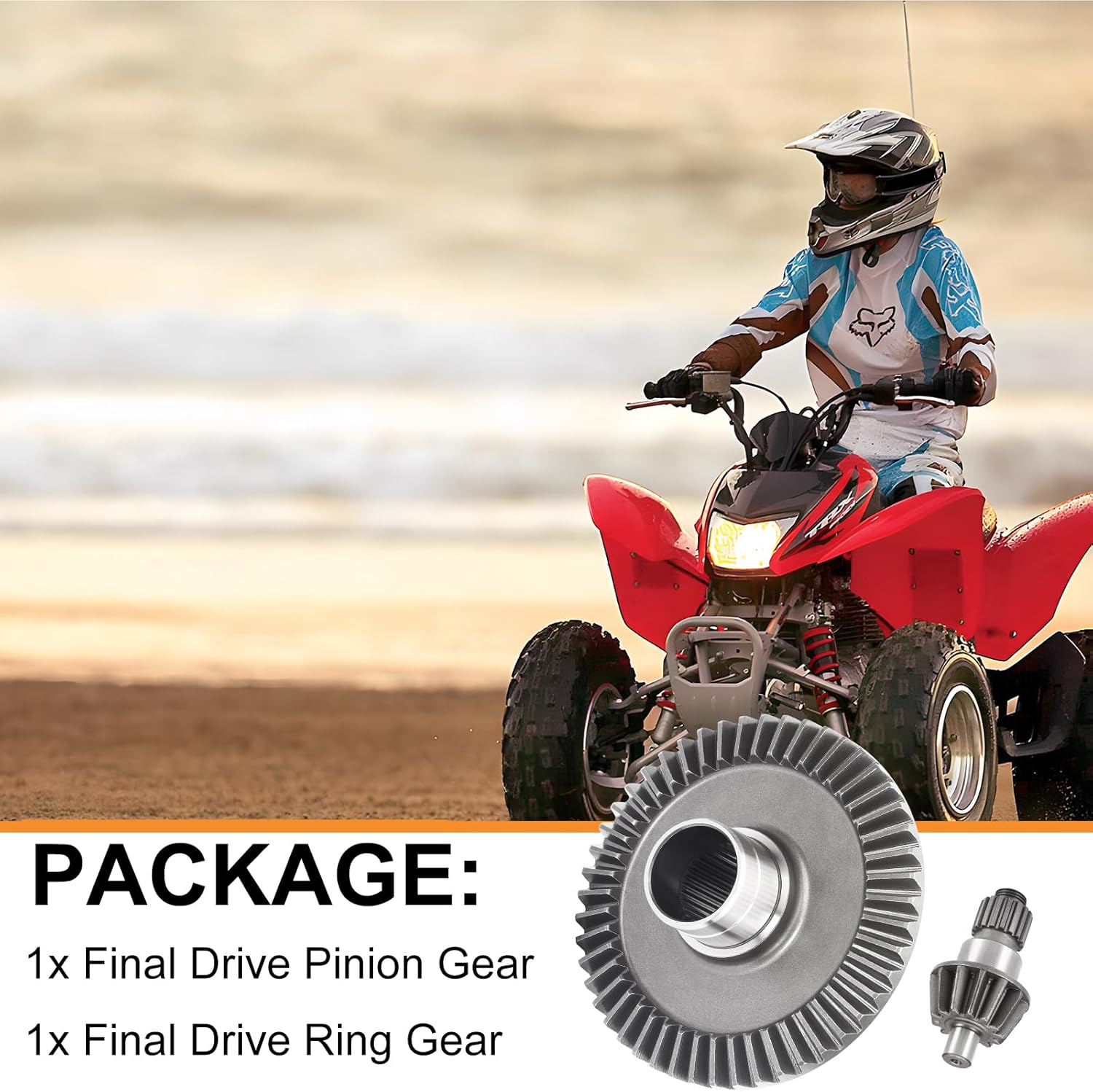 Rear Differential Ring and Pinion Gear for Honda Recon Sportrax 250 TRX250 TE TM EX TRX250X 1997-2023