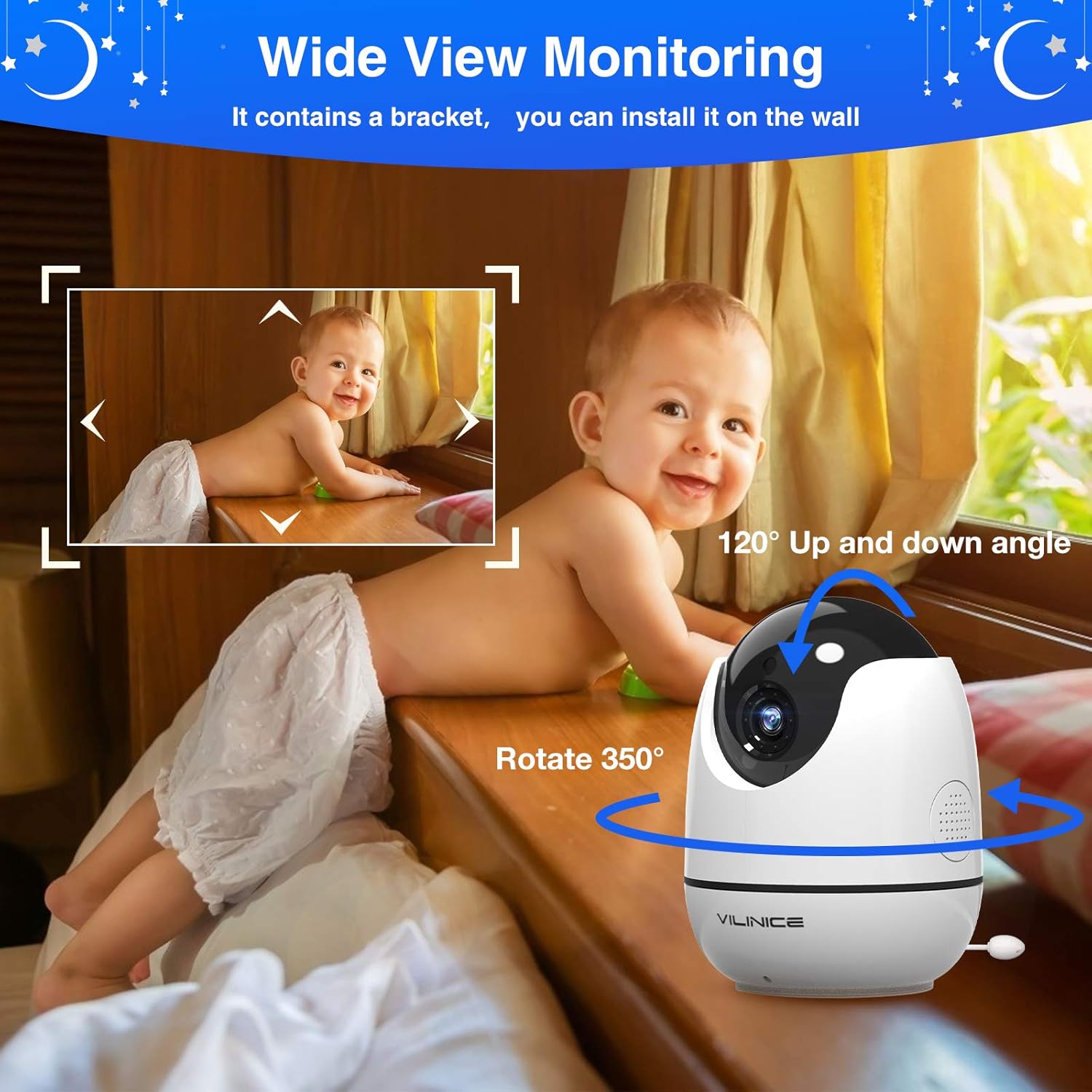 VILINICE Baby Monitor camera unit with wall mount bracket