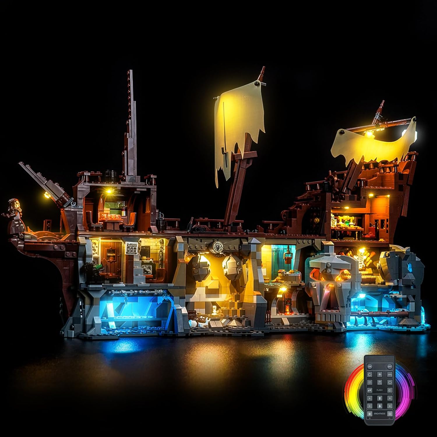 Upgraded Led Light Kit Compatible with Lego The Goonies Building Set, RC Version Compatible with Lego 21363, Best Gifts for Adults (Model Not Included)