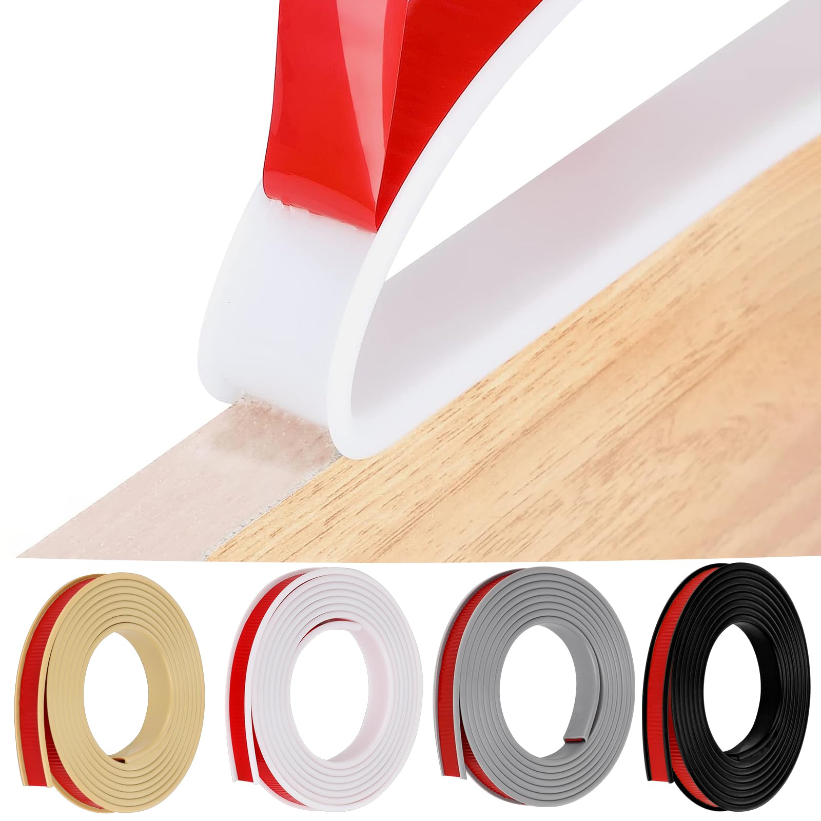 U-Form Selbstklebend Möbelkantenband, 36mm x 5m Flexible TPE Faltbarer Kantenschutz Gummi für Schrankkanten, Abschlussleiste, Deckenkanten, Arbeitsplatten (Weiß)