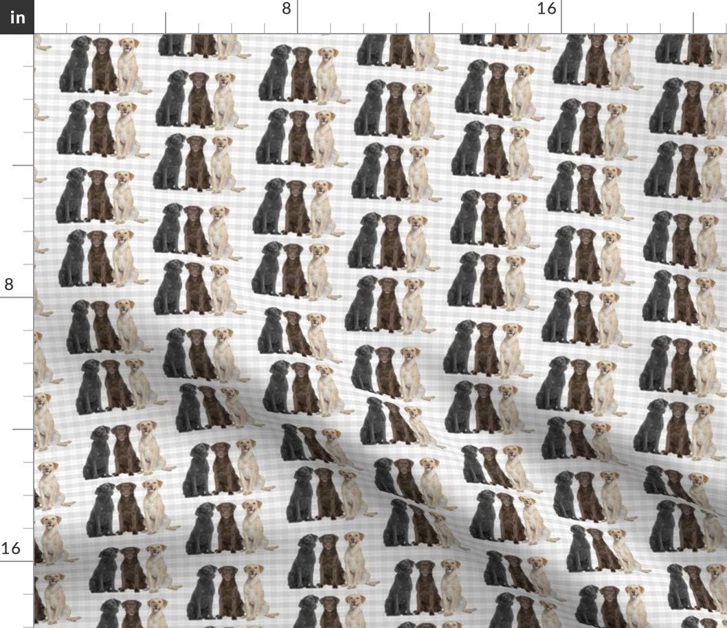 Spoonflower Fabric - Black Chocolate Yellow Labrador Retriever Lab Dog Pet Animal Printed on Petal Signature Cotton Fabric by The Yard - Sewing Quilting Apparel Crafts Decor