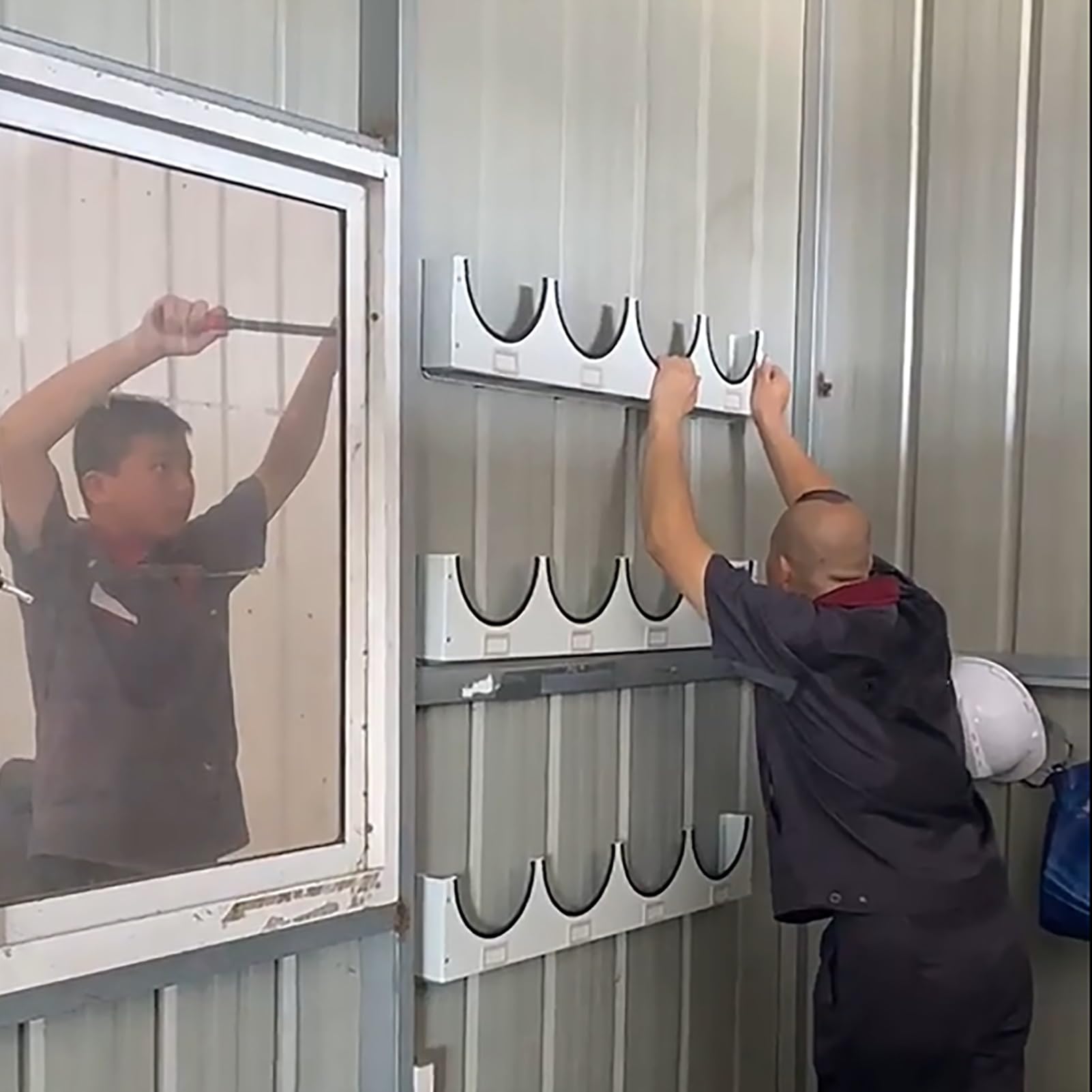 Casco Obra Colgador de Cascos de Construcción para Pared, Organizador de Cascos de Seguridad 1, 2, 3, 4 Y 5, Soporte para Casco de Bombero de Taller, Perchero para Cascos de Seguridad(Hold 6 hats)