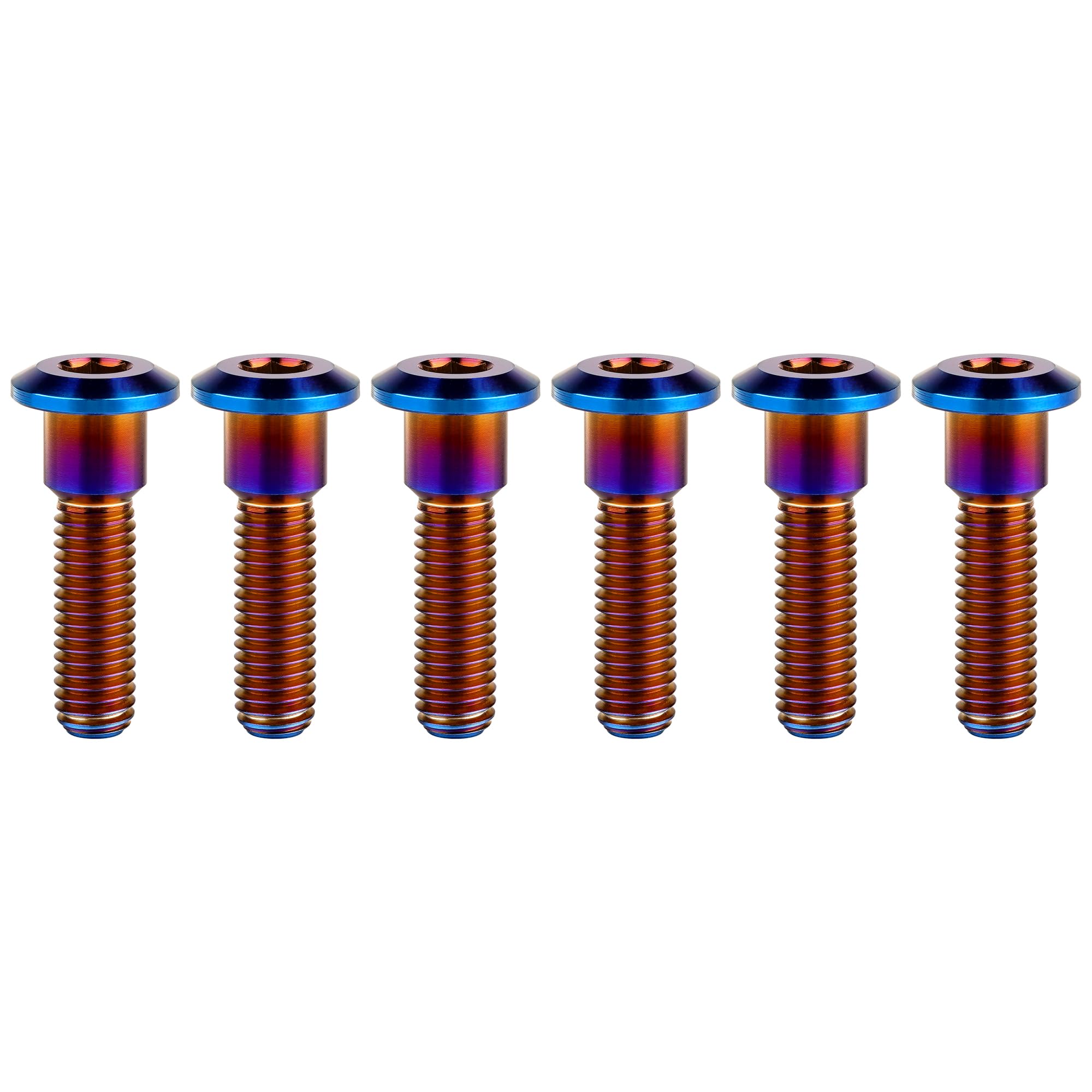 Titanium Bolt M8 Hexagon Socket Screw Burnt Blue, M8x35mm Pack of 6
