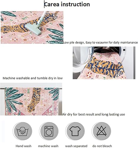 Miniatura 6 de Alfombras tribales, de 3 x 5, bohemia, pequeñas para baño, cocina, interior, entrada, moderna, vintage, envejecida, de verano, tropical, selva,