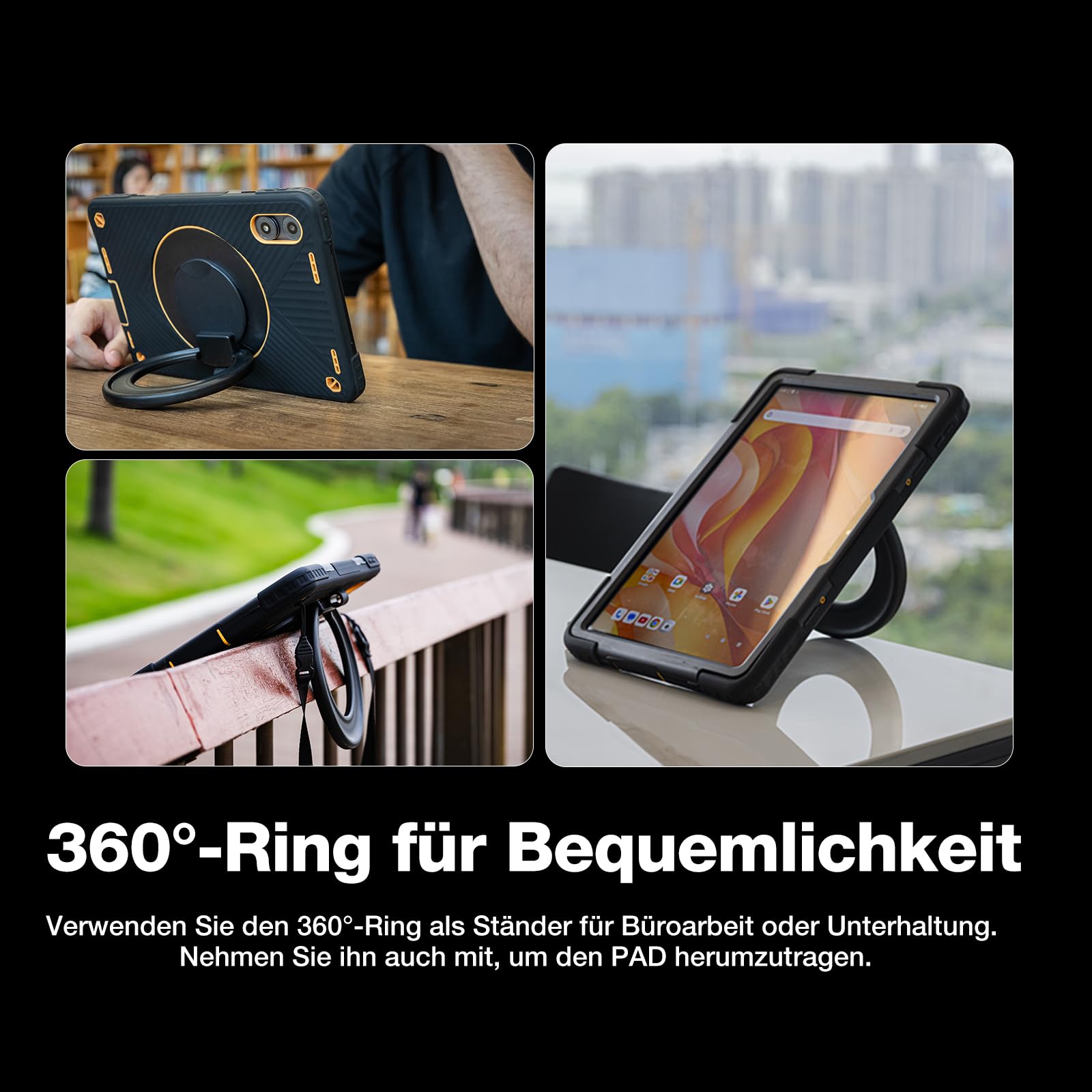 AGM Outdoor Tablet, Helio G99,8 GB + 256GB, Android 14, IP68/69K/Dual SIM 4G LTE/5G Hz WiFi/OTG//Widevine L1/Kompass/G-AI