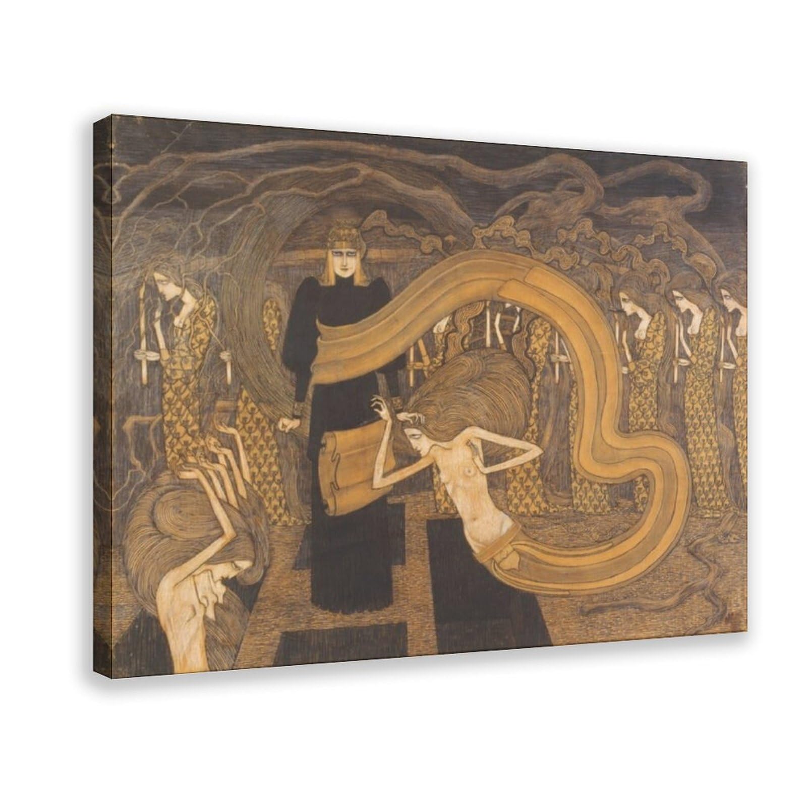 WCYB Jan Toorop Fatality 1893 Posters Prints Canvas Deco Paintings Wall Art Hangable Frame 20" L X 30" W