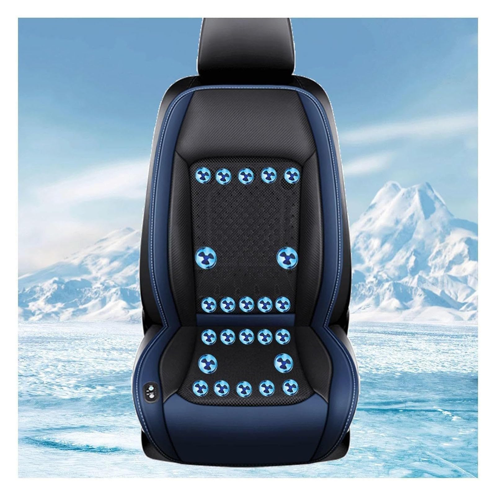 LRF-yxkj Ventilated Car Seat Cover 12V-24V 3 Cooling Air Speeds Ventilated Seat Cover for Car Suv Truck Universal Fit,Blue-12V24Fan