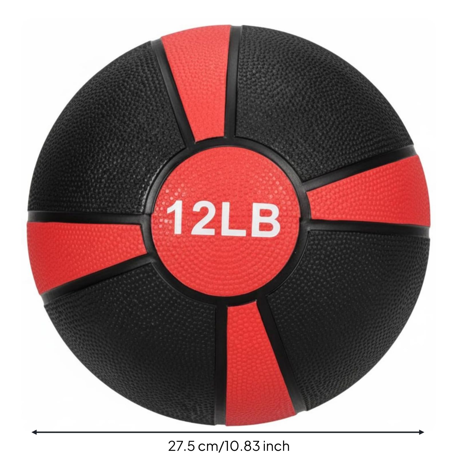 LOVIVER Balón Medicinal de Entrenamiento Balón Gimnasia Pelota Fitness Bola Ejercicio con Superficie Texturizada Antideslizante de Goma Adecuado para