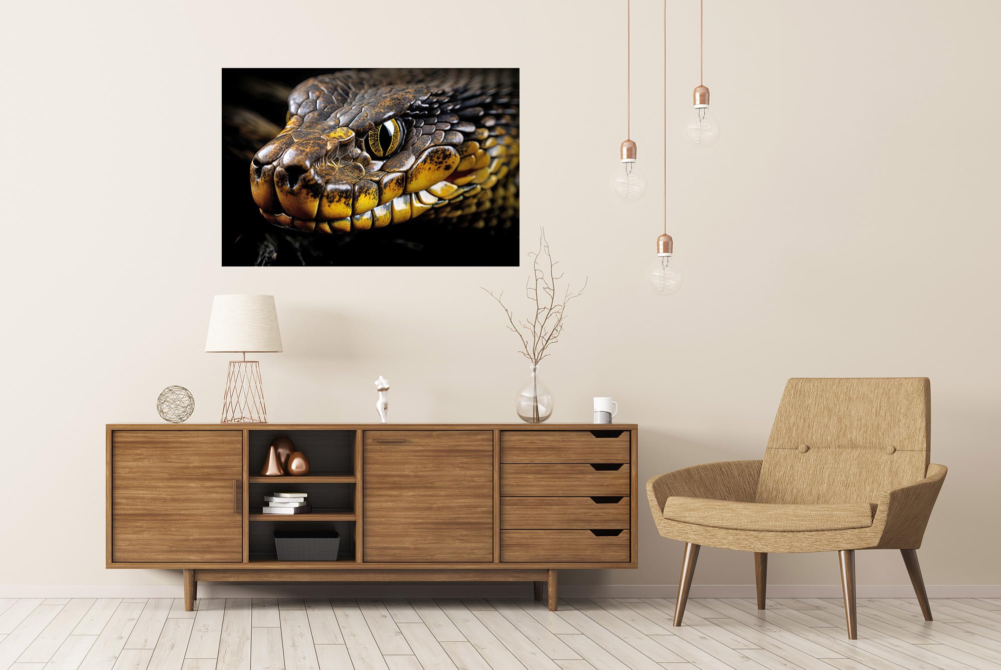 islandburner XXL - Poster a forma di serpente con testa di serpente e occhi grandi