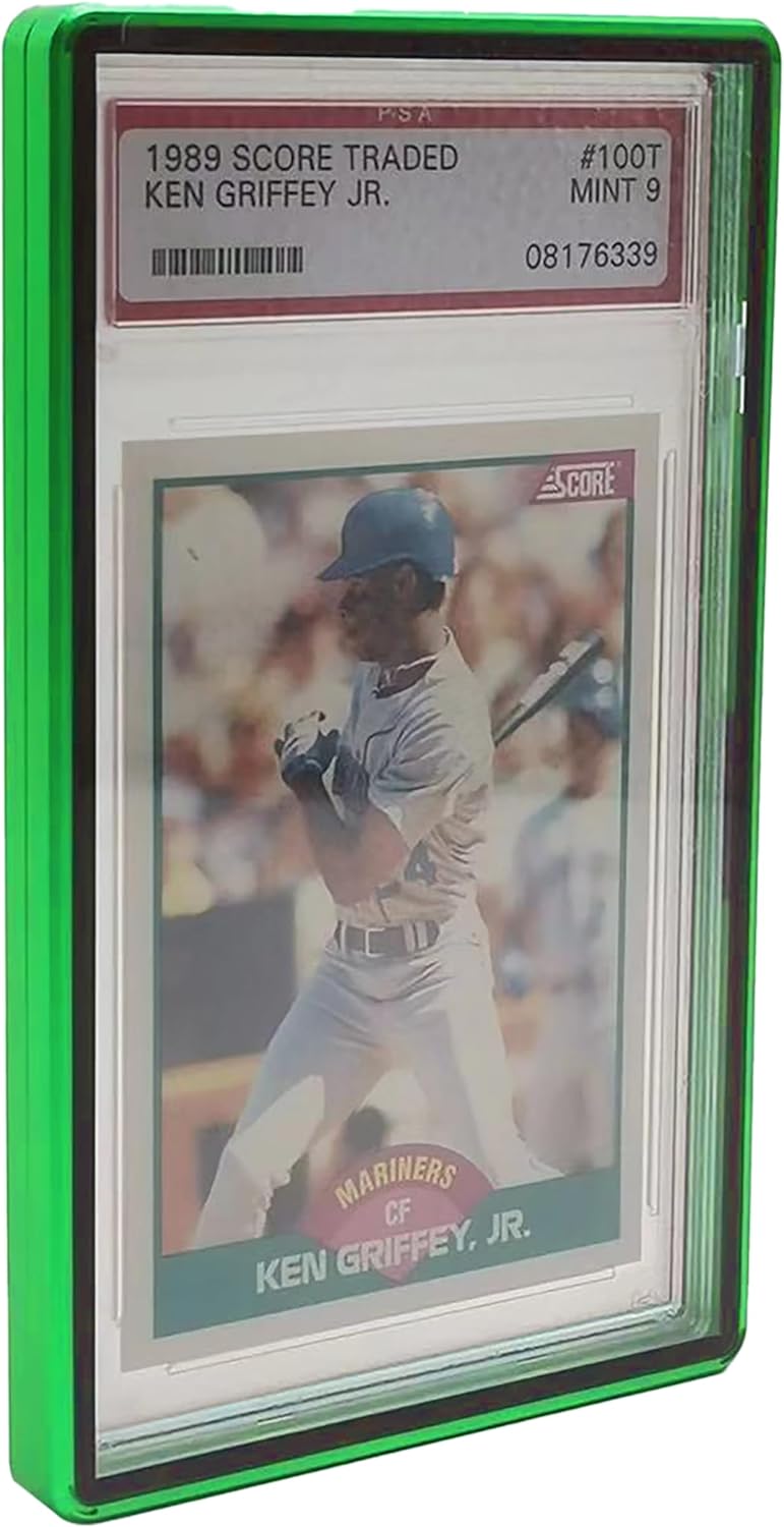EVORETRO Magnetic Card Holder for PSA Graded Card – Aluminum Alloy Frame, Durable Card Cases for Sports Cards, Secure Trading Card Protection (Green)