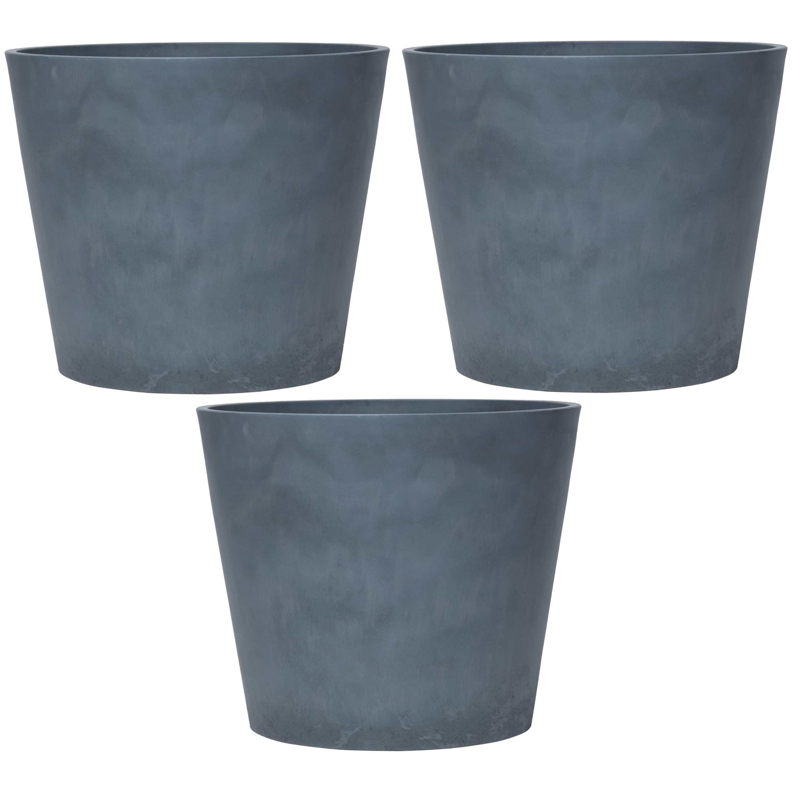 Garden Gear Dark Grey Stone Effect Planter 30.5Cm 3 Pack