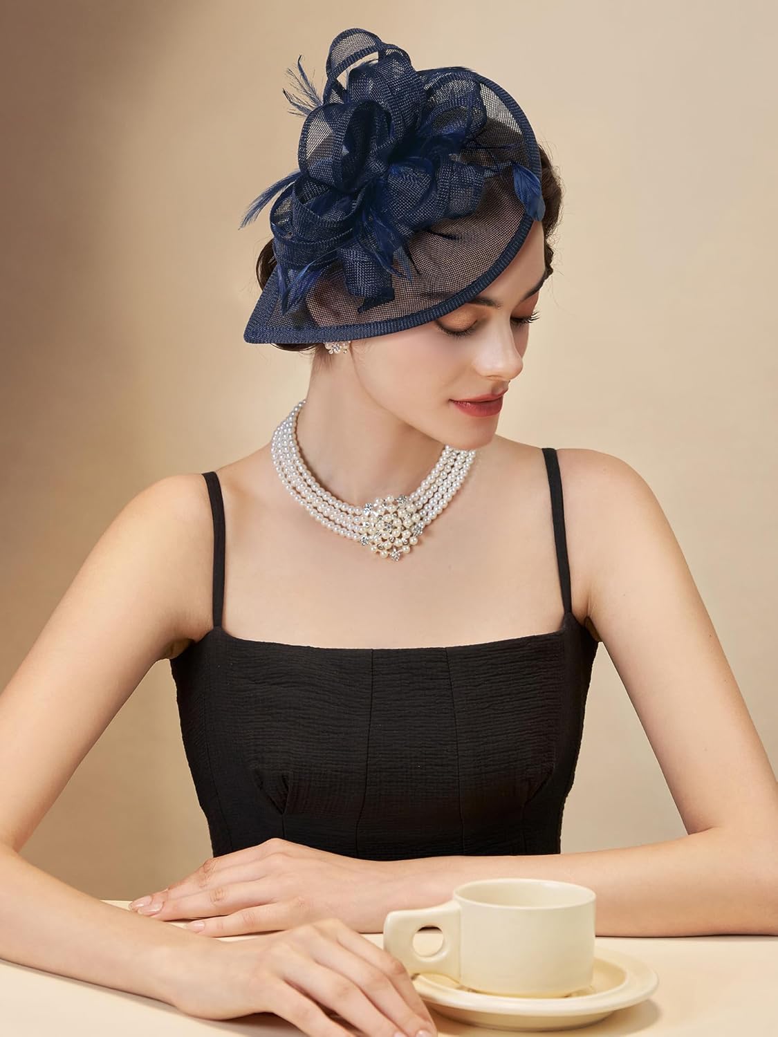 SWEETV Tea Party Hats Fascinators for Women, Fascinators Hats for Kentucky Derby, Cocktail, Wedding, Fancy Dress Party - Image 2