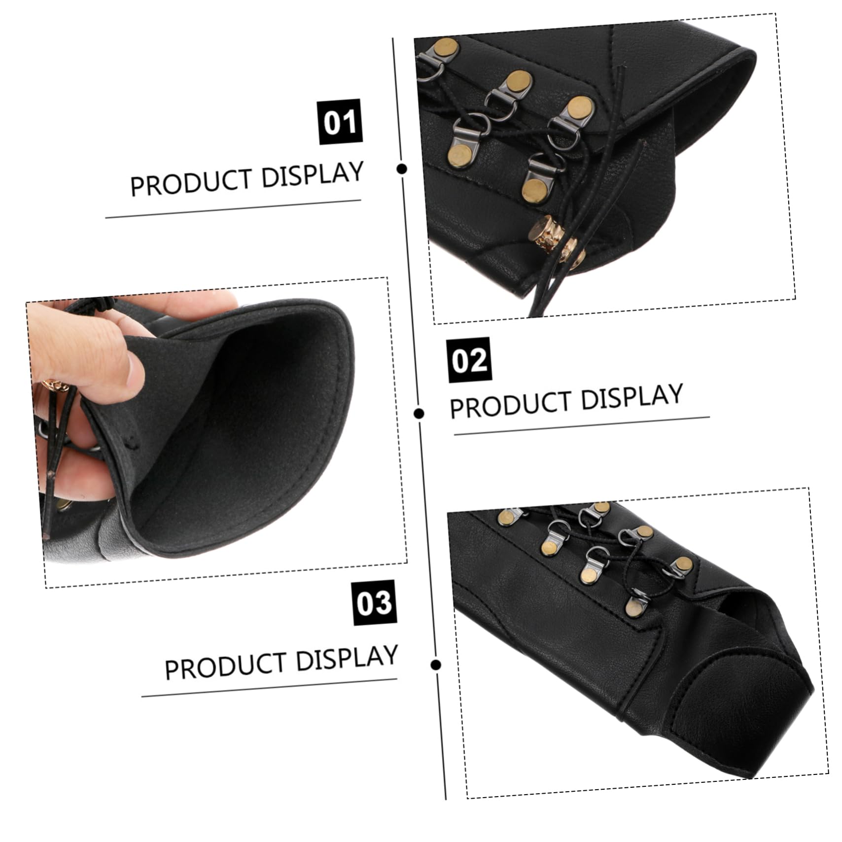 WHAMVOX Men's Wrist Brace Pu Leather Hand Protector for Hunting Adjustable Accessory Left/Right Hand Comfort Fit