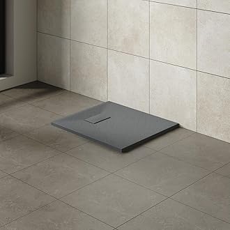 Aquariss 900x700mm SMC Anti Slip Shower Base Tray Rectangular for Shower Enclosure Anthracite