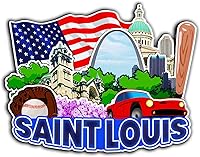 Vista 1 de Imán de madera para nevera de San Luis, Missouri, Estados Unidos, monumentos 3D, recuerdos coleccionables, decoración hecha a mano -2797