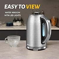 Vista 7 de Electric Kettle, 1.7L/1500W, Stainless Steel, Digital Touch Panel, Keep Warm Function, Auto Shutoff, BPA-Free, Hot Water Kettle for Coffee & Tea, No