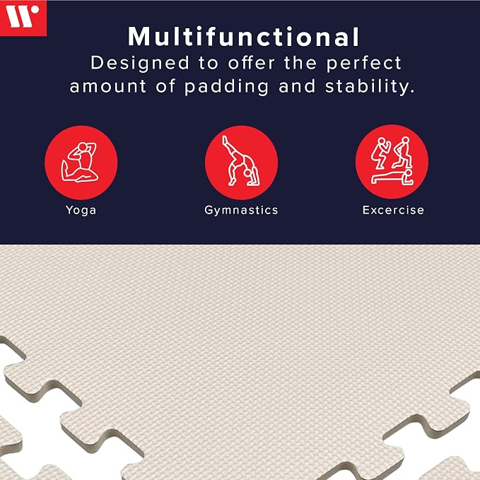 We Sell Mats 3/8" Thick Multipurpose EVA Foam Exercise Floor Mat, Interlocking Tiles, Anti-Fatigue for Home or Gym miniatura 2