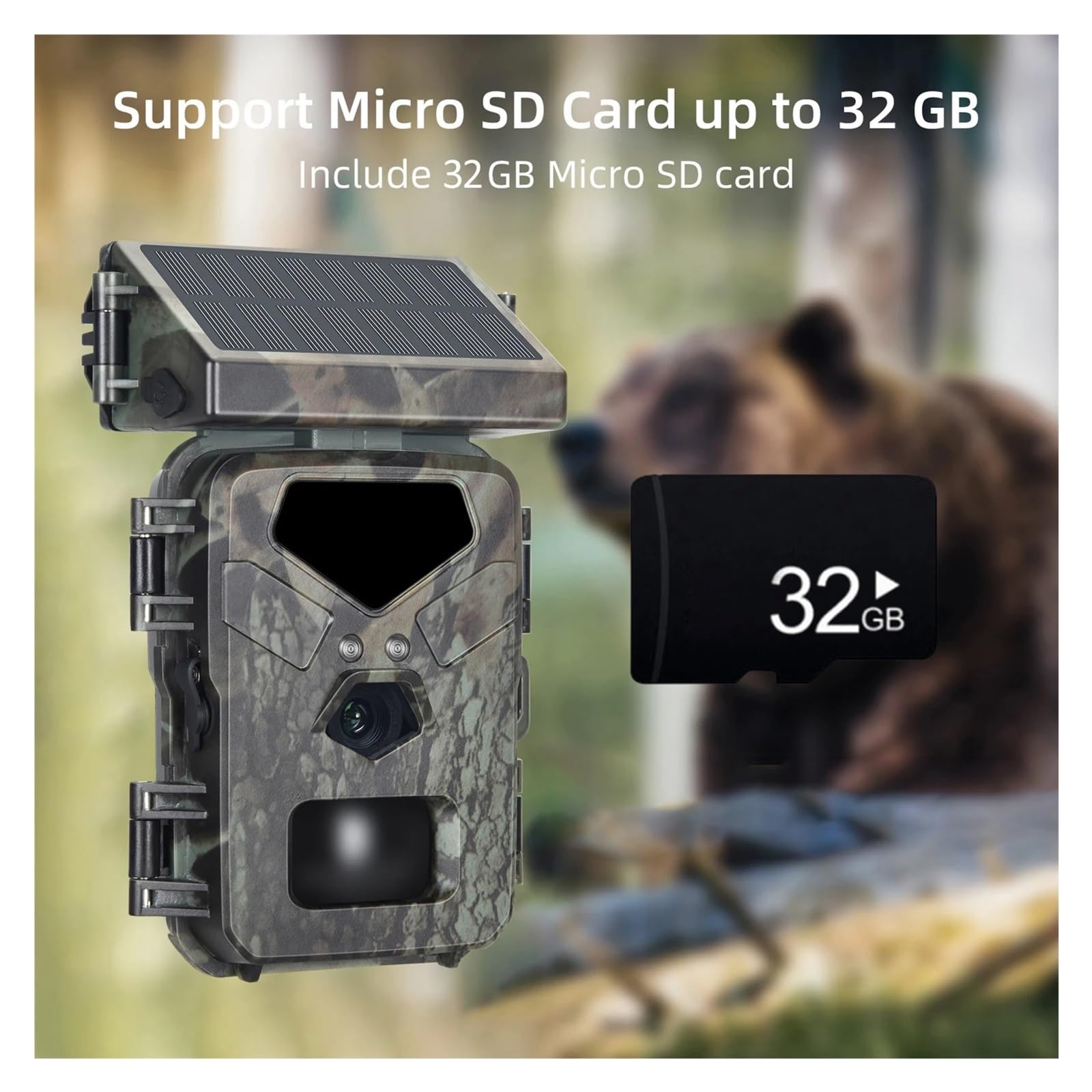 Cámara Vida Silvestre Cámara De Caza Solar 20MP/1080P 0,3 S Velocidad Disparo Visión Nocturna 50MP 4K Rastreo Activada por Movimiento Monitoreo Confiable Preciso
