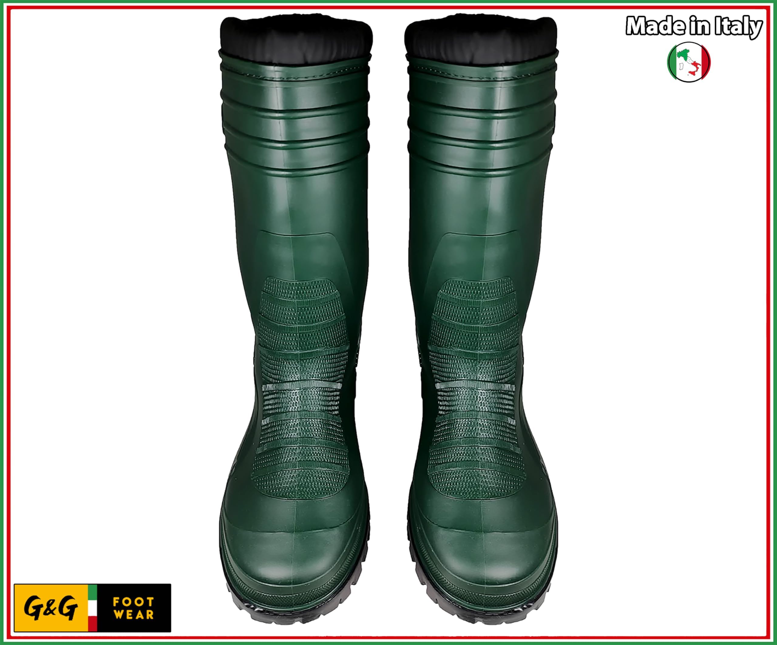 Generico G&G Husky Stivali in PVC con Fodera in Lana Sintetica, Sottopiede Termico, da Lavoro per Pescivendoli, Made in Italy