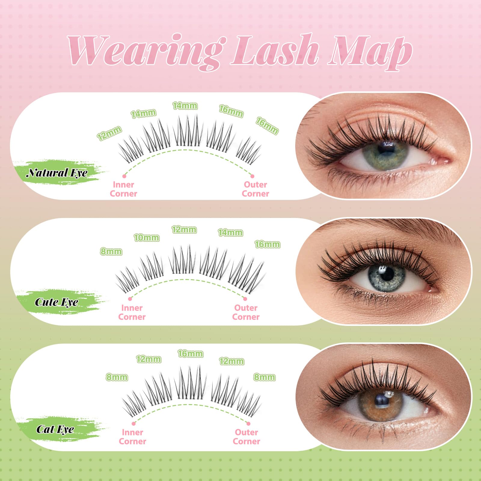 KEYYOU DIY Lash Clusters - Invisible-Style Eyelash Extensions