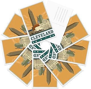 gaeaverse Cleveland American City Landscape Postcards Vintage Postcards 9pc/Set U.S. Cities Greeting Cards for Business Wo...