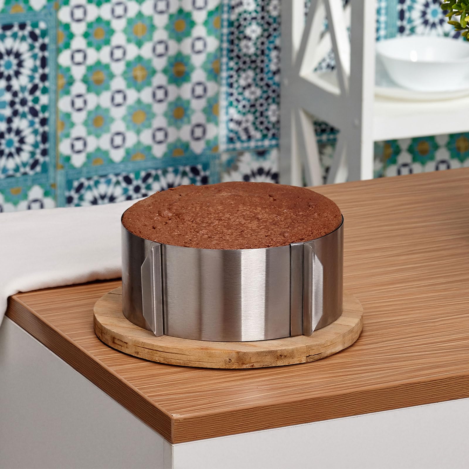 HARFINGTON Kuchenring, 15,2 cm bis 30,5 cm, 19 cm hoch, verstellbarer runder Kuchenring, Edelstahl, Mousse, Backformen, Backzubehör zum Backen, Kochen, Werkzeug