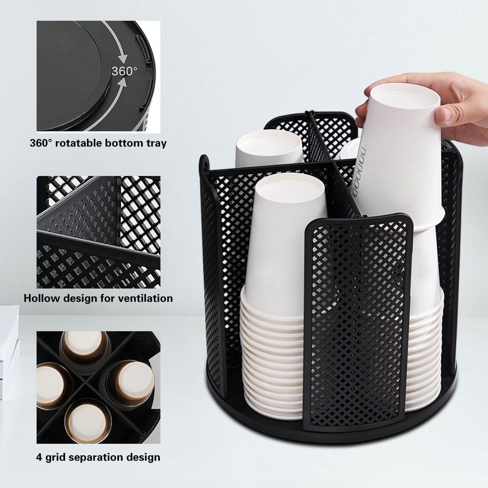 Dispenser per tazze da caffè usa e getta, organizer per tazze e