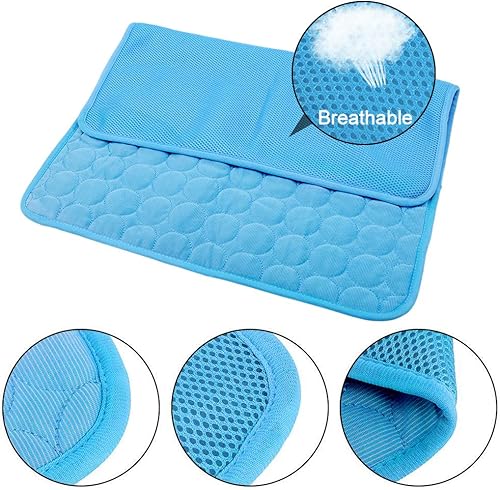 Miniatura 4 de Tapete de enfriamiento para mascotas para perros y gatos, tapete de enfriamiento de seda de hielo, almohadillas de enfriamiento para perros de