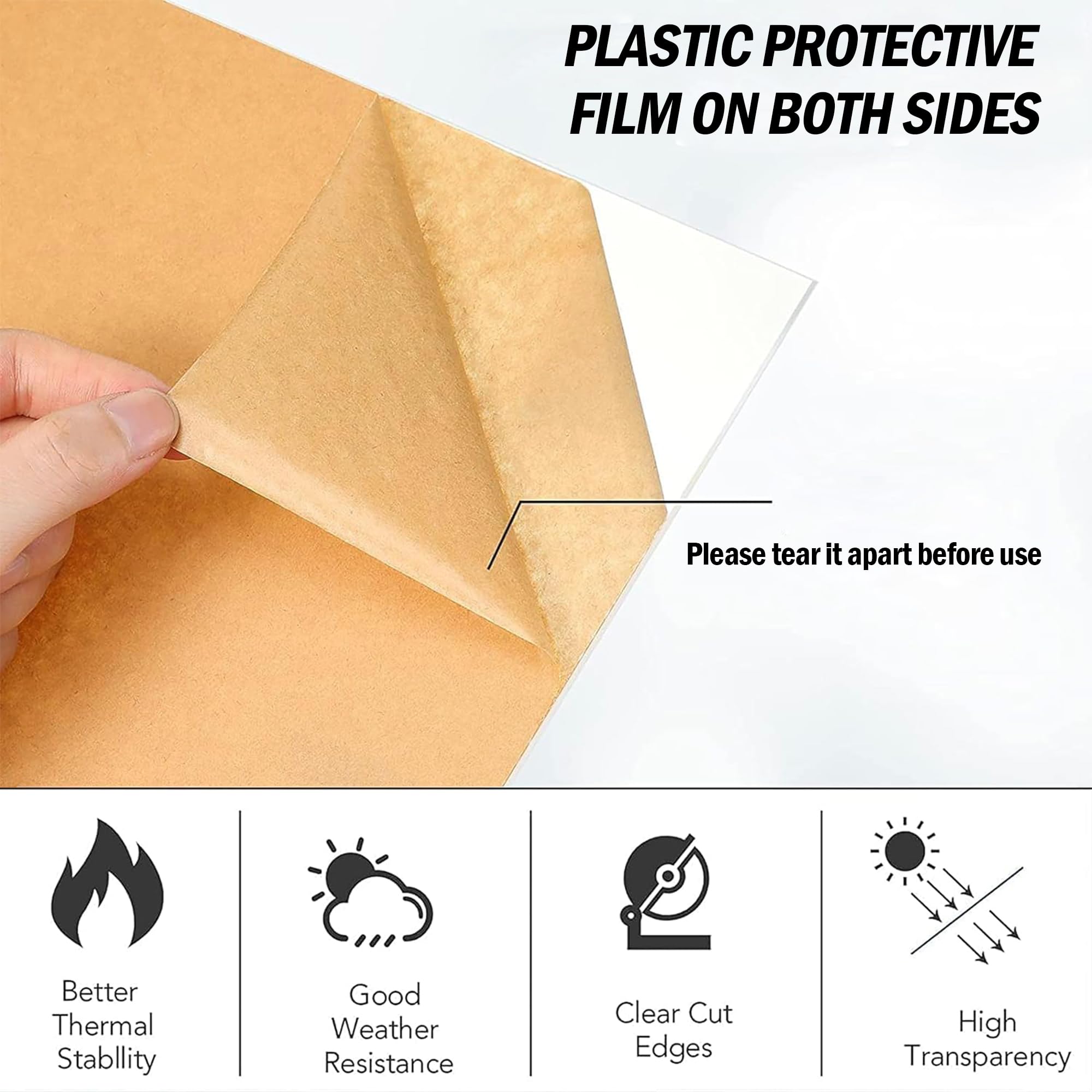 Goelite Acrylic Glass Sheet For Painting And Other Craft Work, 12 X 12 Inch, 3 Mm Thickness, Transparent Clear, Pack Of 1 1