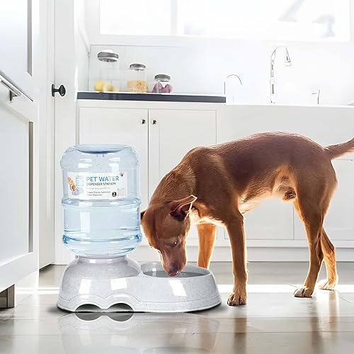 Miniatura 8 de Dispensador de agua para mascotas para perros grandes y múltiples mascotas, dispensador de tazón de agua para perros de 3 galones, alimentador de