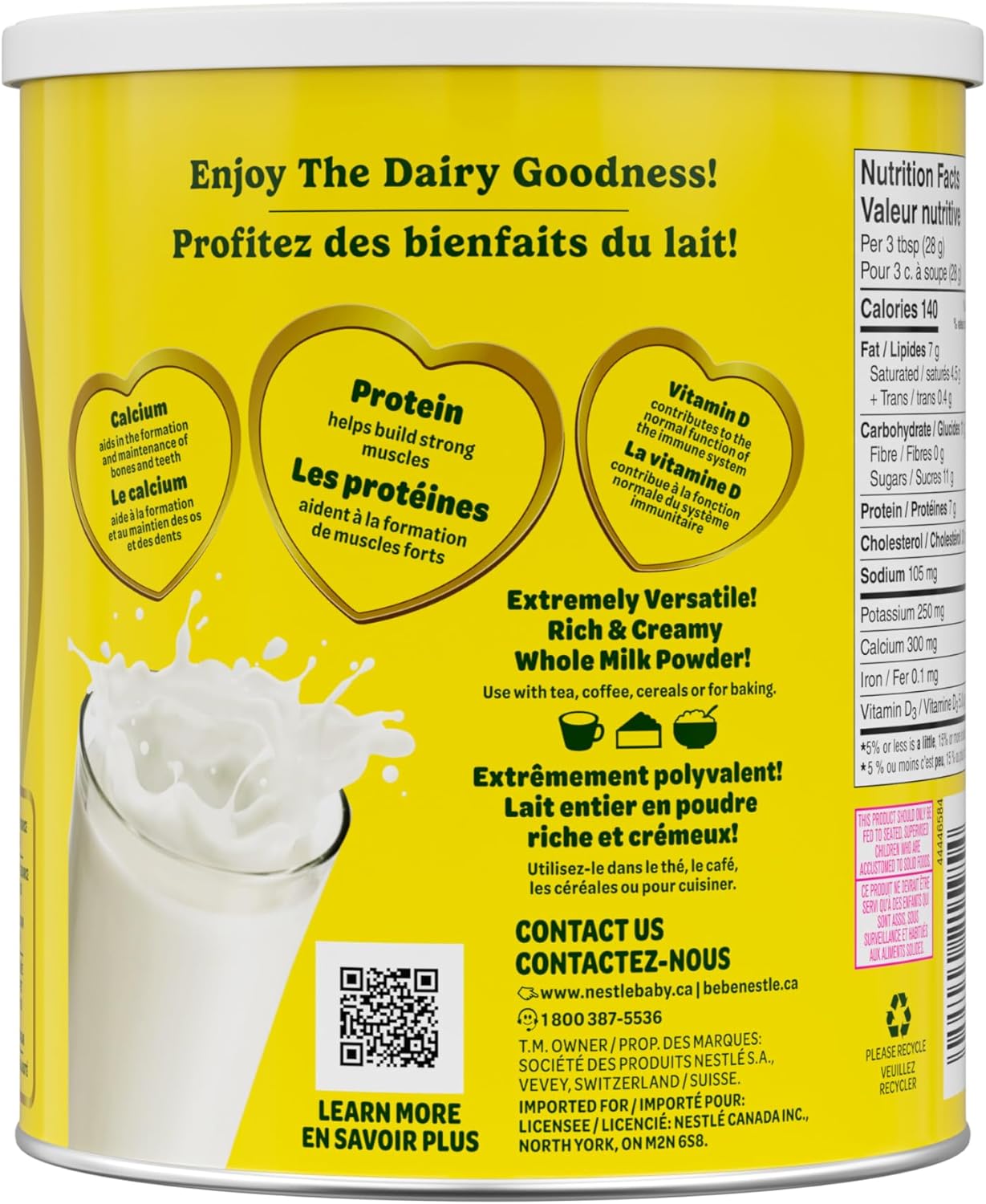 NIDO Whole Milk Powder, Rich & Creamy Powdered Milk, High in Calcium & Vitamin D, Source of Protein, No Artificial Colours or Flavours, No Added Sweeteners, 800 g - Image 9