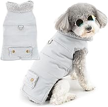 Zunea Dog Jacket for Small Dogs Fleece Lined Winter Clothes with Leash Ring, Dog Vest for Cold Weather Chihuahua Poodle Pet Clothes (Grey, XL)