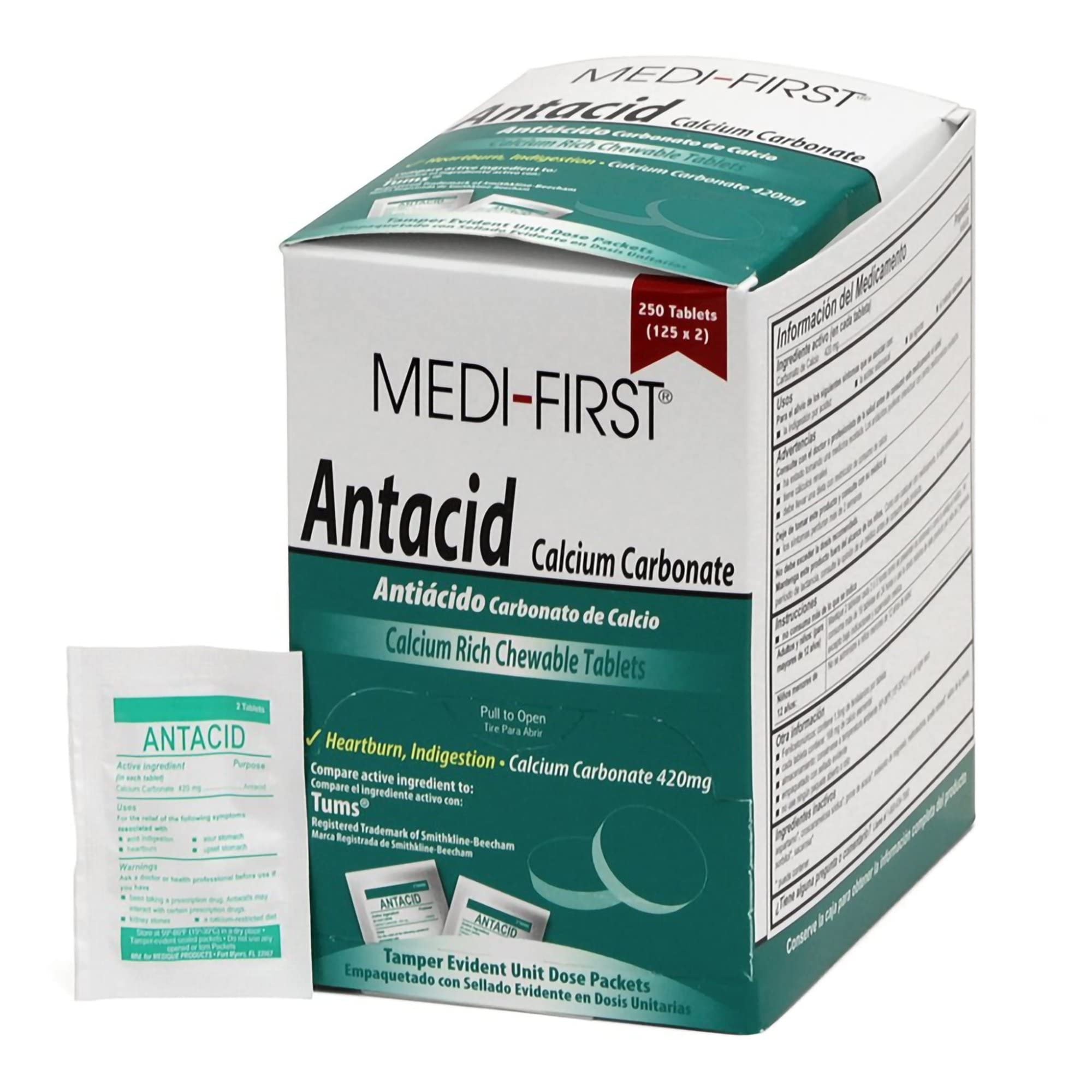 Medi-First Chewable Mint Antacid Tablets