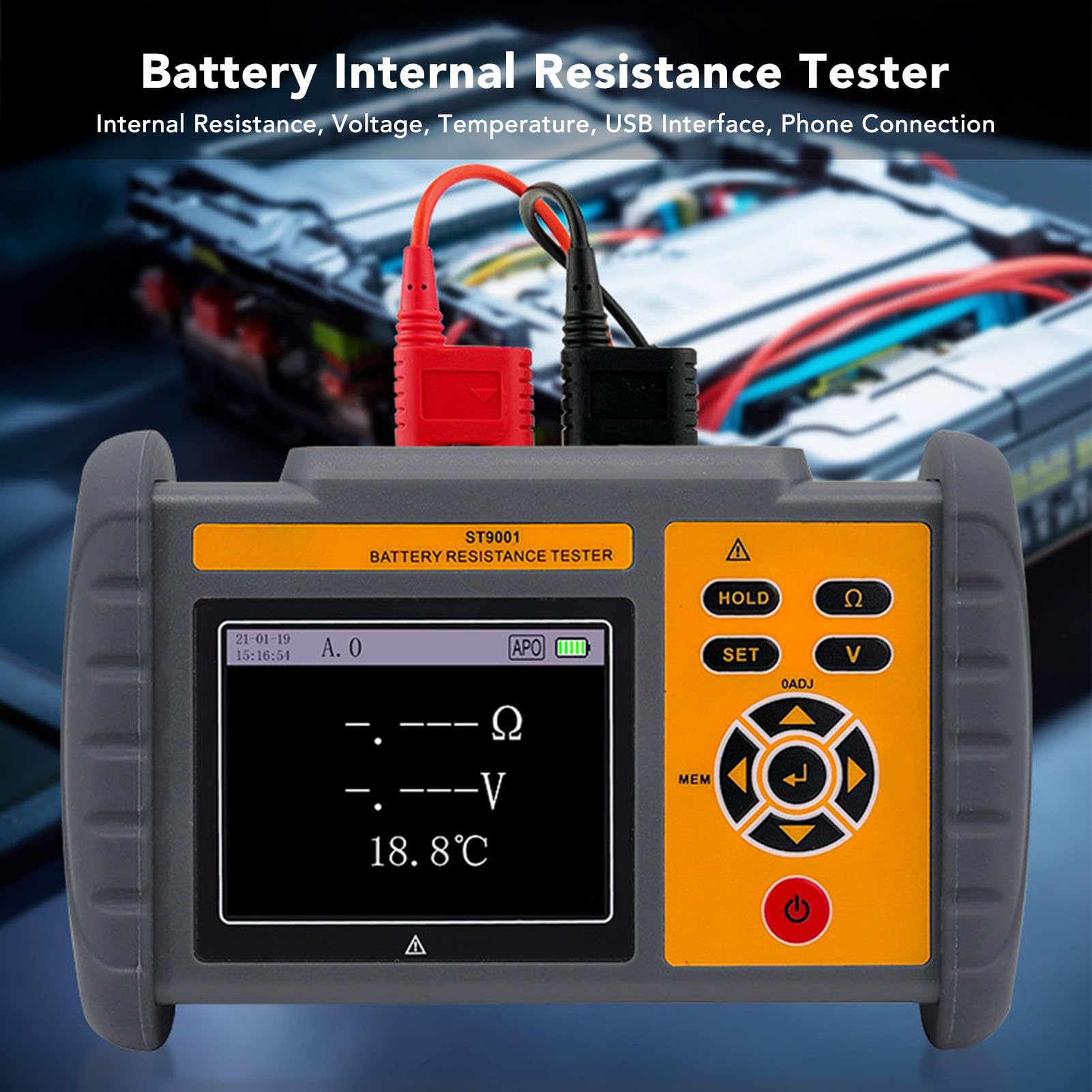 Eujgoov Urządzenie do Testowania Obwodu Elektrycznego, Tester Temperatury Napięcia Akumulatora do Naprawy Przy Ustawieniu Alarmowym, Zakres Pomiaru 0,000 M Ω - 3,100 Ω, ± 100,00 V, –10,0–60, ℃