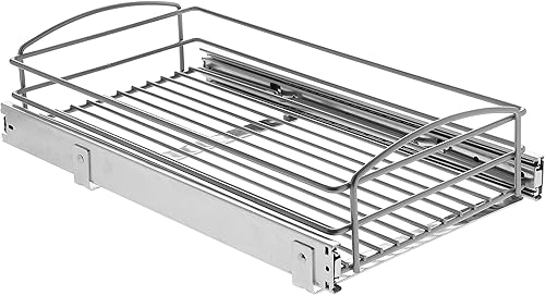 Knape & Vogt RS-MUB-11-FN Organizador de gabinete extraíble multiusos de 5 pulgadas de alto x 12 pulgadas de ancho x 20 pulgadas de profundidad en