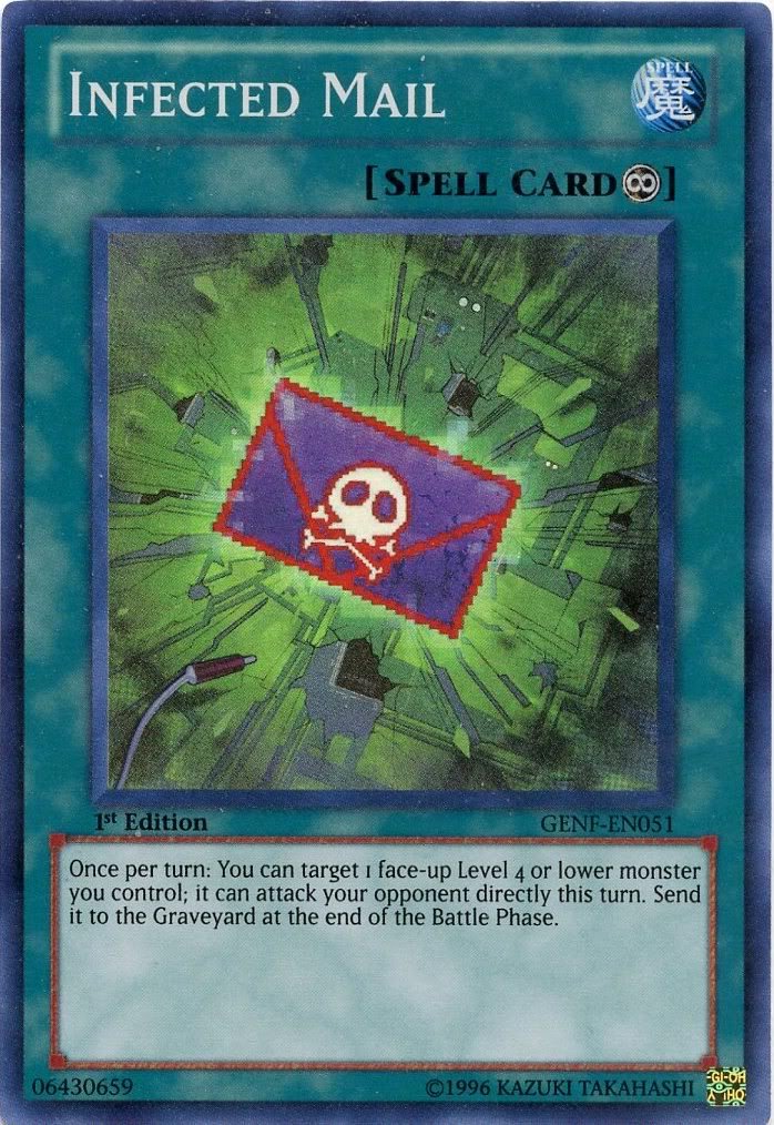 Amazon.com: Yu-Gi-Oh! - Infected Mail (GENF-EN051) - Generation Force - 1st  Edition