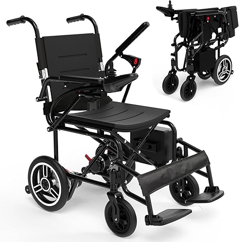 Silla de ruedas eléctrica para adultos, rango de viaje de 15 millas de largo, plegable ligera, soporte máximo de 300 libras, silla de ruedas